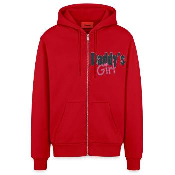 daddy's girl - Organic Relaxed Kapuzenjacke Made in EU - Rot - Vorne
