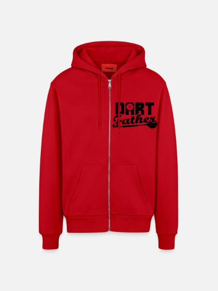 DART Father - Organic Relaxed Hooded Jacket Made in EU - red