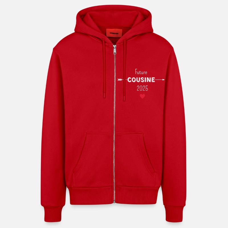 Future cousine 2025 - Veste à capuche bio décontractée fabriquée en UE - rouge
