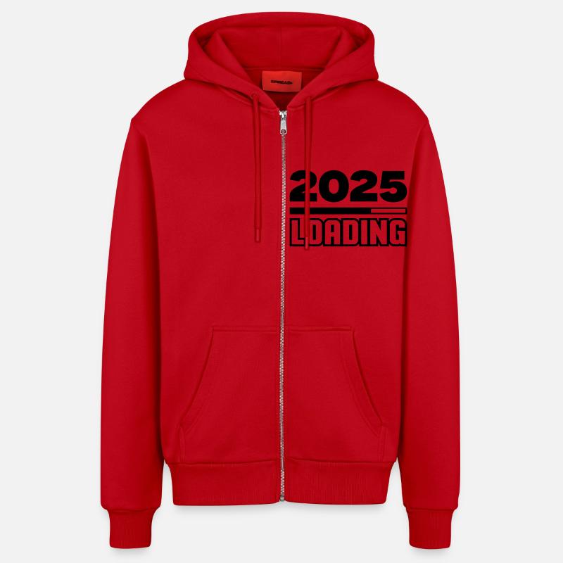 loading 2025 - Organic Relaxed Kapuzenjacke Made in EU - Rot
