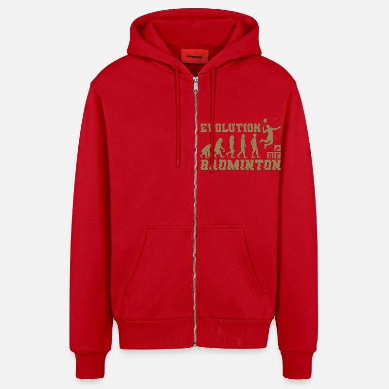 Badminton Evolution Silhouette - Veste à capuche bio décontractée fabriquée en UE - rouge