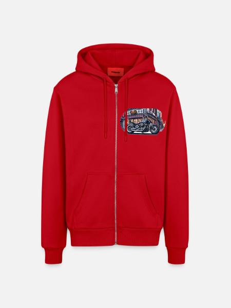 鉄鬼 Tekki Chopper - Organic Relaxed Kapuzenjacke Made in EU - Rot