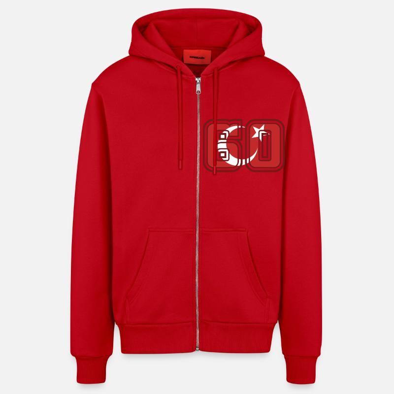 Tokat - Veste à capuche bio décontractée fabriquée en UE - rouge