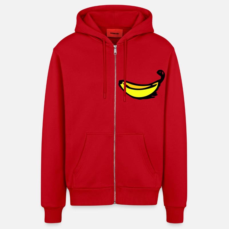 Banane - Veste à capuche bio décontractée fabriquée en UE - rouge