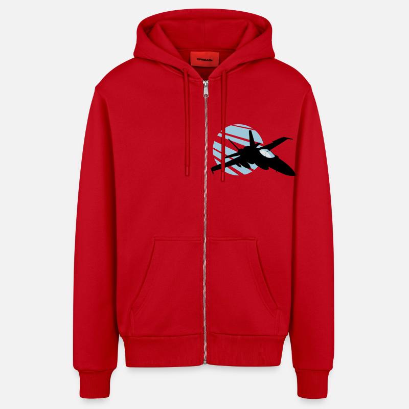 fighter - Veste à capuche bio décontractée fabriquée en UE - rouge