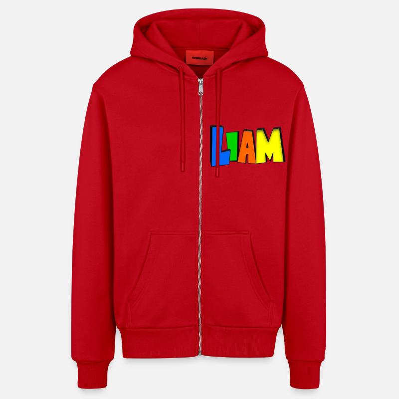 Liam - Veste à capuche bio décontractée fabriquée en UE - rouge