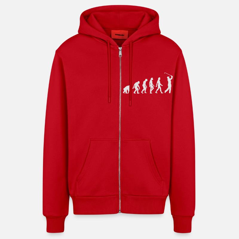 Die Evolution des Golfs - Organic Relaxed Kapuzenjacke Made in EU - Rot