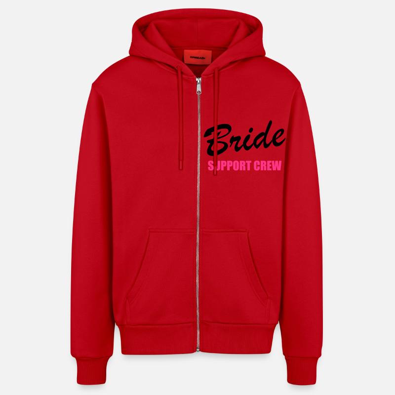 Bride Support Crew 2clr - Veste à capuche bio décontractée fabriquée en UE - rouge