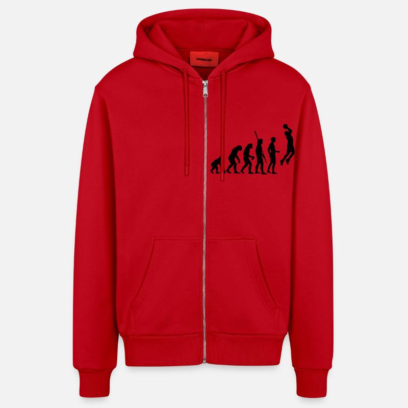 evolution_basketball_b_1c - Veste à capuche bio décontractée fabriquée en UE - rouge