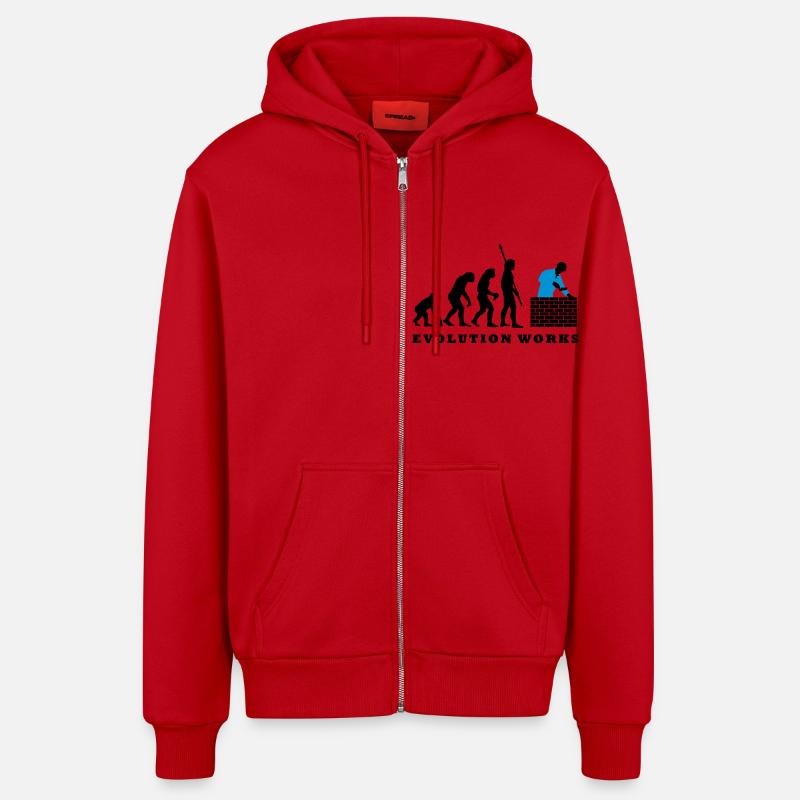 evolution_maurer_b_2c - Veste à capuche bio décontractée fabriquée en UE - rouge