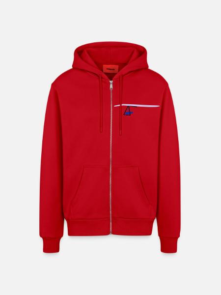 Delta - Veste à capuche bio décontractée fabriquée en UE - rouge