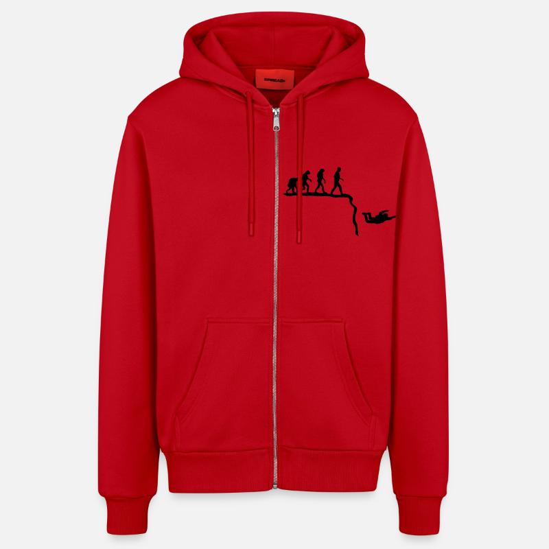 base jumping evolution - Veste à capuche bio décontractée fabriquée en UE - rouge