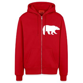 Ours polaire - Veste à capuche bio décontractée fabriquée en UE - rouge - Devant