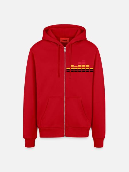 audio - Organic Relaxed Kapuzenjacke Made in EU - Rot