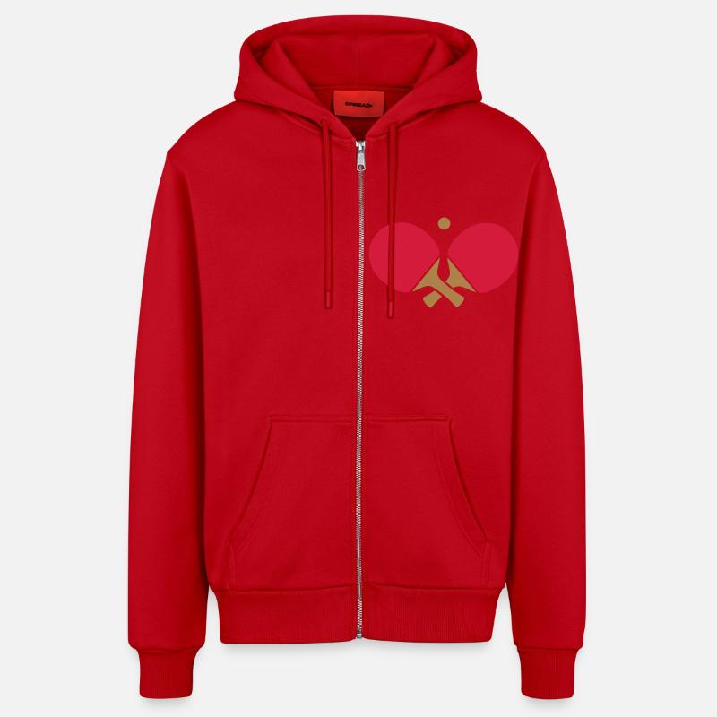 Ping Pong - Veste à capuche bio décontractée fabriquée en UE - rouge