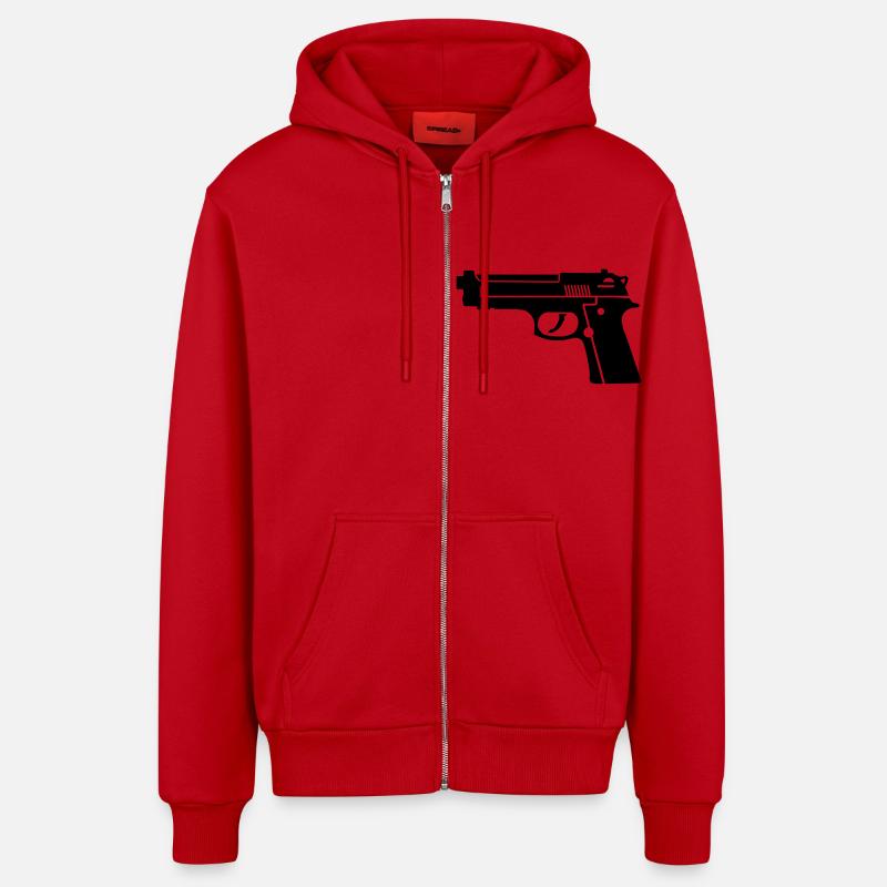 Pistole - Organic Relaxed Kapuzenjacke Made in EU - Rot
