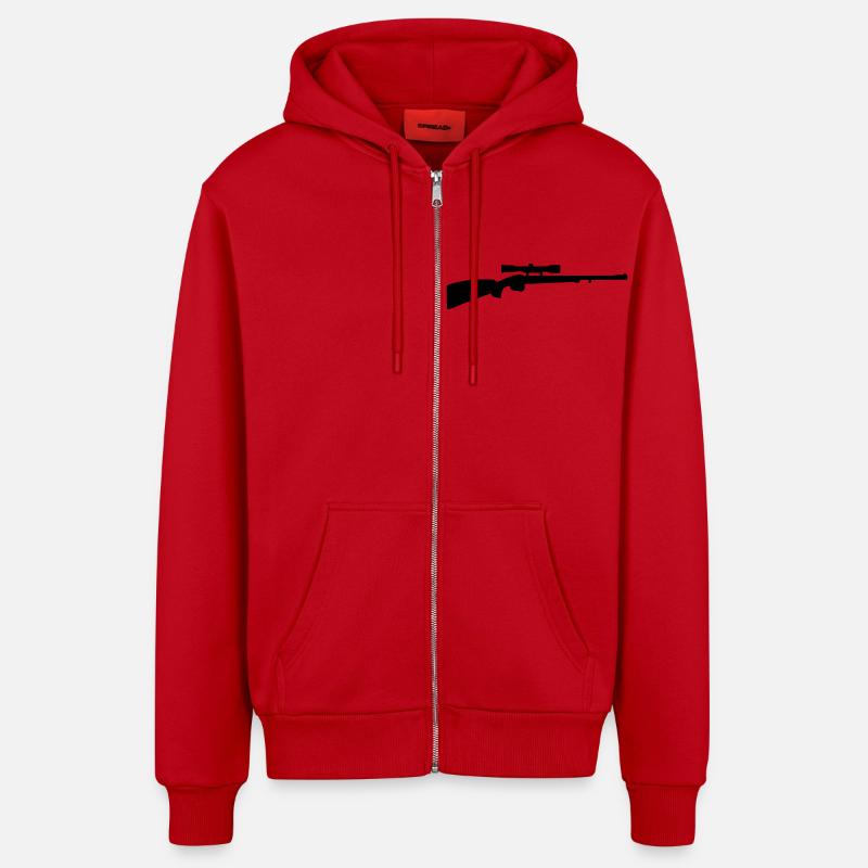 Gewehr - Organic Relaxed Kapuzenjacke Made in EU - Rot