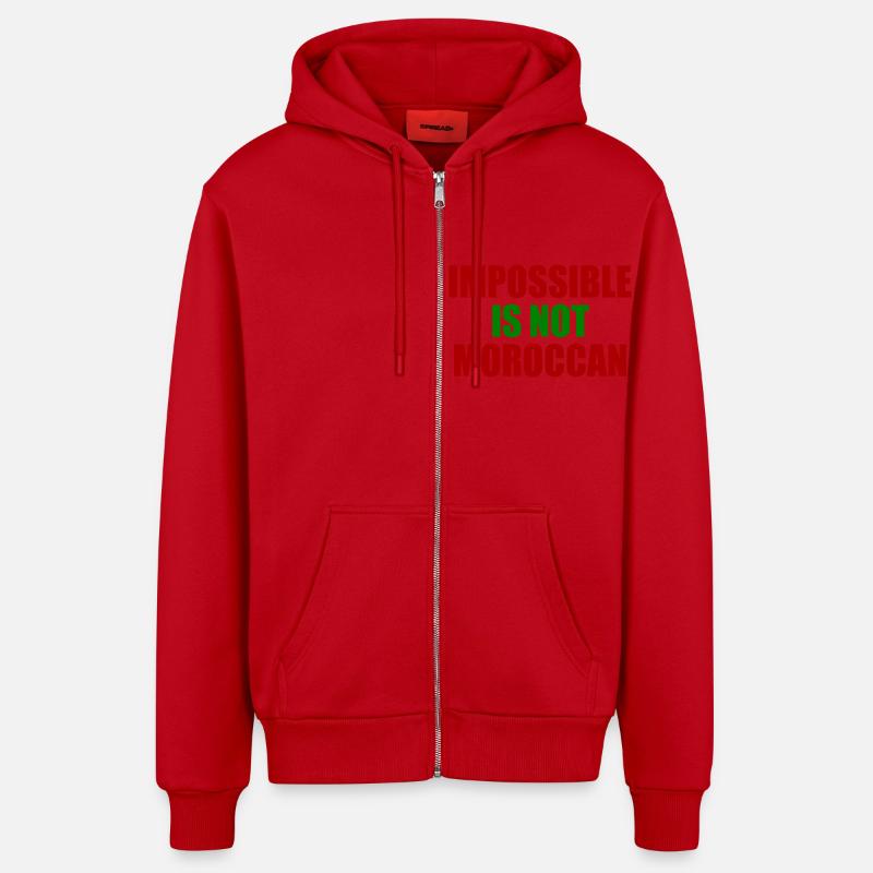 impossible is not moroccan - Organic Relaxed Kapuzenjacke Made in EU - Rot