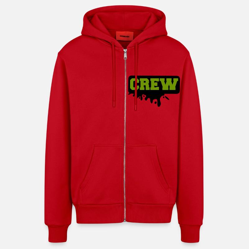 équipage - Veste à capuche bio décontractée fabriquée en UE - rouge