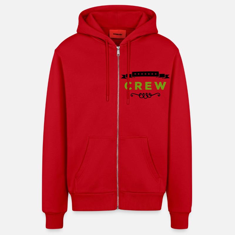 crew - Organic Relaxed Kapuzenjacke Made in EU - Rot
