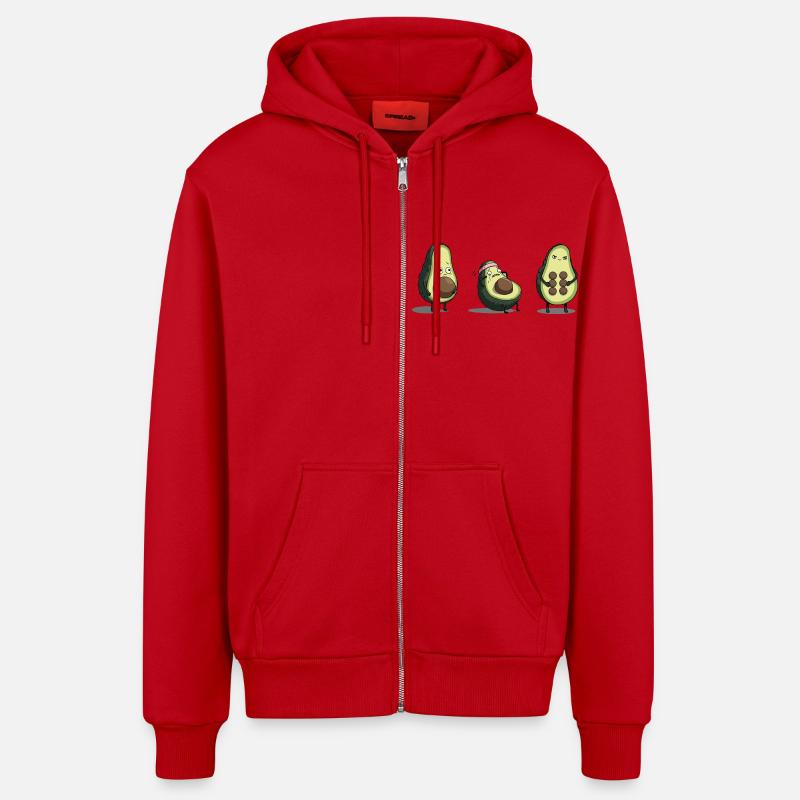 Evolution des Avocado-Körpers - Organic Relaxed Kapuzenjacke Made in EU - Rot