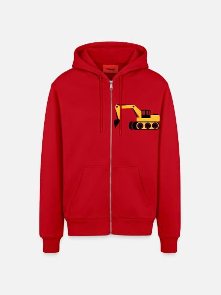 Digger - Organic Relaxed Hooded Jacket Made in EU - red