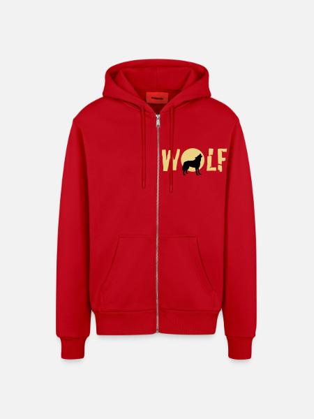 wolf_092011_c_2c - Organic Relaxed Hooded Jacket Made in EU - red