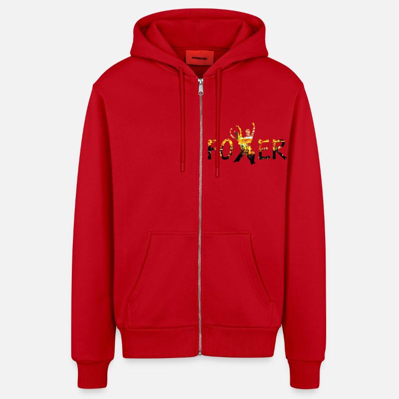 discofoxer - Organic Relaxed Kapuzenjacke Made in EU - Rot