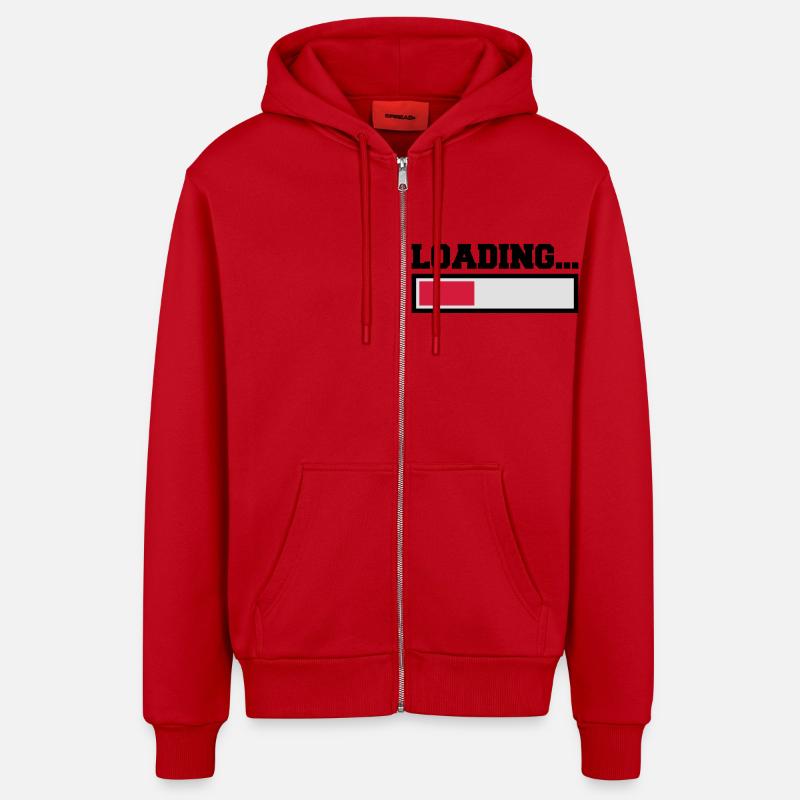 Loading - Veste à capuche bio décontractée fabriquée en UE - rouge