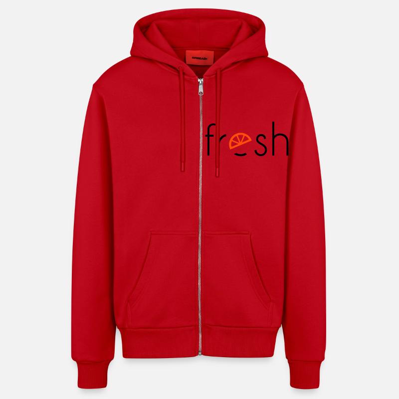 fresh - 2 Farben - Organic Relaxed Kapuzenjacke Made in EU - Rot