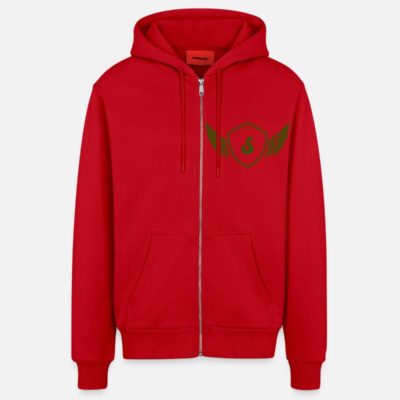 wappen s - Organic Relaxed Kapuzenjacke Made in EU - Rot