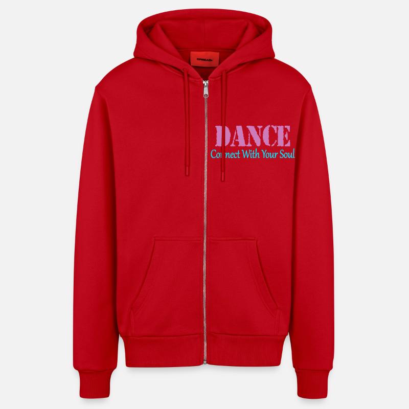 Danser - Veste à capuche bio décontractée fabriquée en UE - rouge