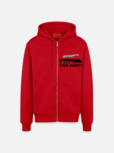 Mach Dampf - Organic Relaxed Kapuzenjacke Made in EU - Rot