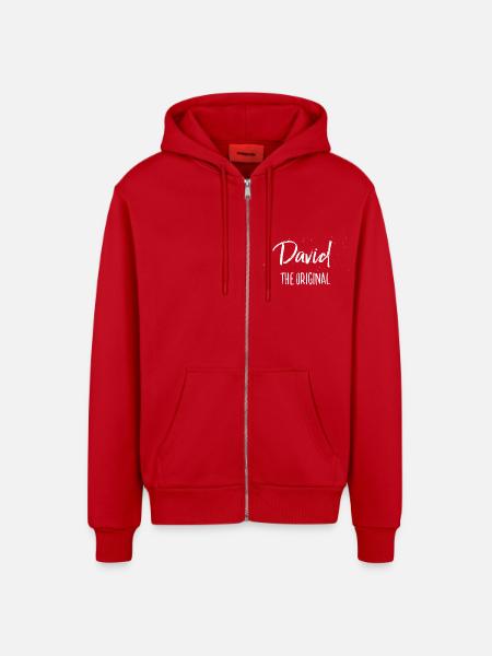David - Organic Relaxed Kapuzenjacke Made in EU - Rot