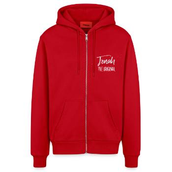Jonah - Organic Relaxed Kapuzenjacke Made in EU - Rot - Vorne