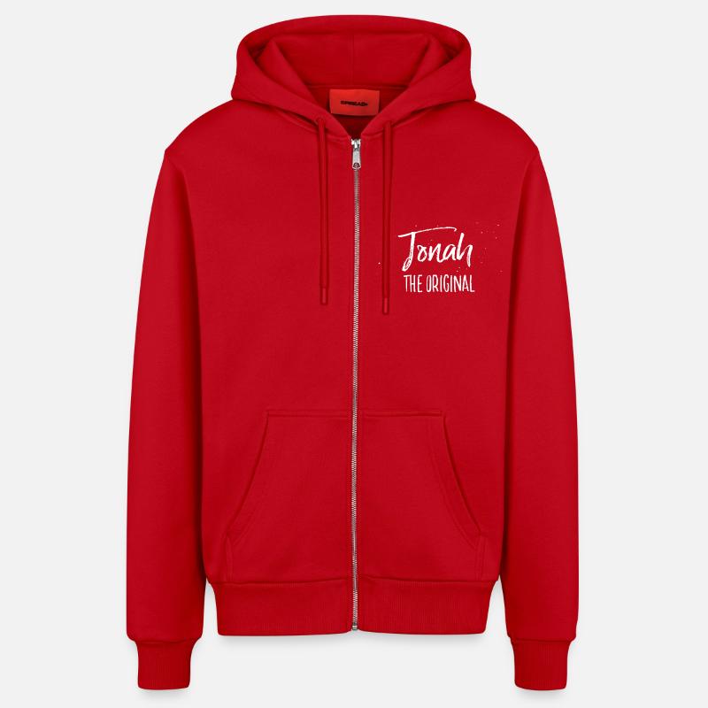 Jonah - Organic Relaxed Kapuzenjacke Made in EU - Rot