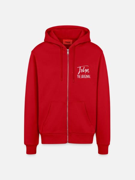 John - Organic Relaxed Kapuzenjacke Made in EU - Rot