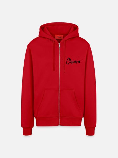 Chiara - Organic Relaxed Kapuzenjacke Made in EU - Rot