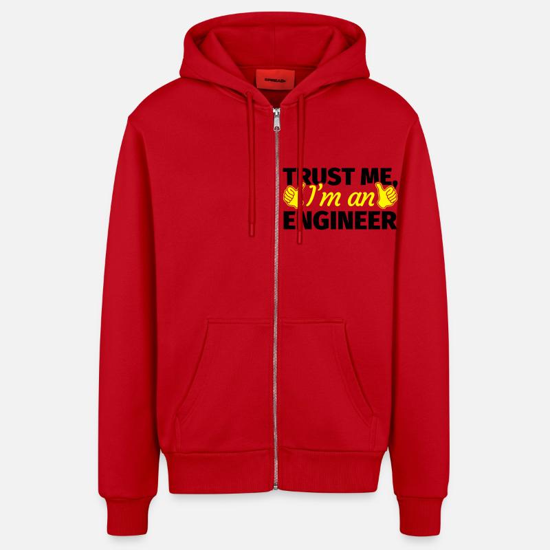 Trust Me I'm an Engineer - Organic Relaxed Kapuzenjacke Made in EU - Rot