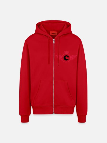 C Design - Organic Relaxed Kapuzenjacke Made in EU - Rot