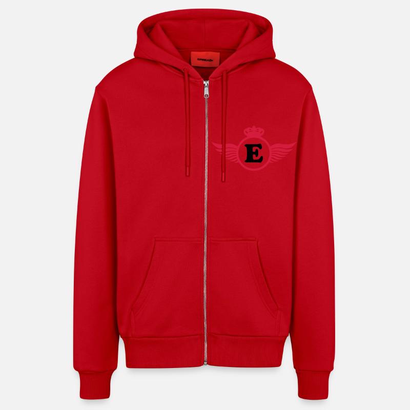 E Design - Organic Relaxed Kapuzenjacke Made in EU - Rot