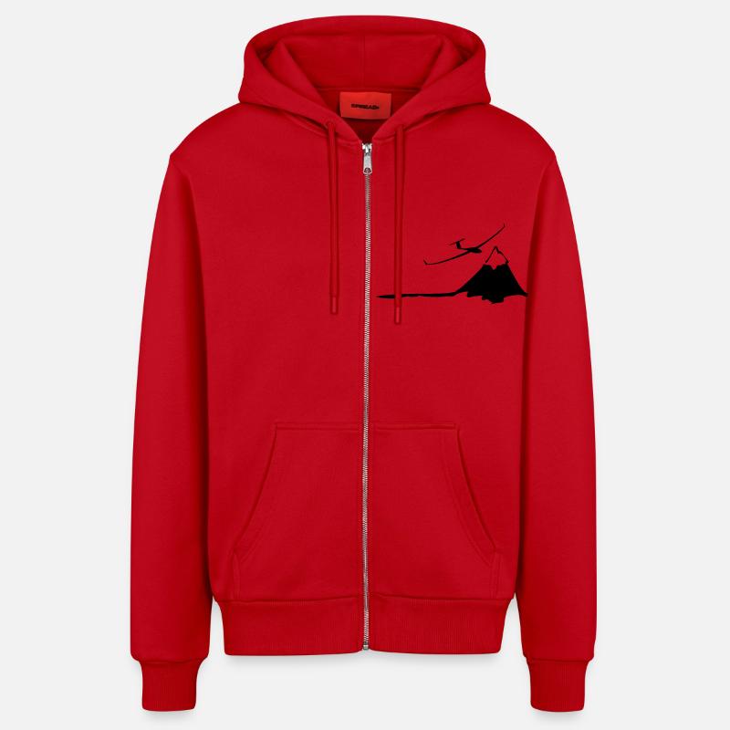 glider - Veste à capuche bio décontractée fabriquée en UE - rouge