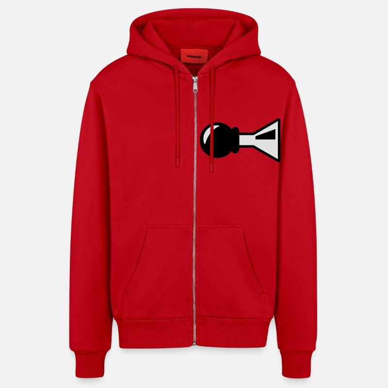 Horn - Organic Relaxed Hooded Jacket Made in EU - red