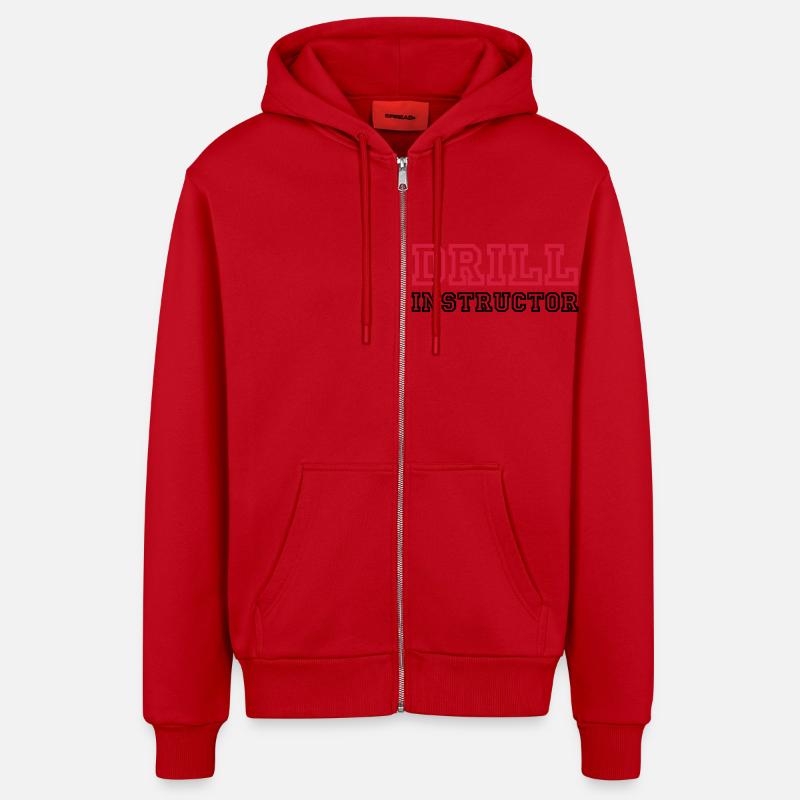 Drill Instructor - Organic Relaxed Kapuzenjacke Made in EU - Rot