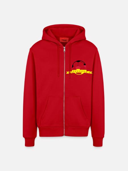 fussball deutschland - Organic Relaxed Kapuzenjacke Made in EU - Rot