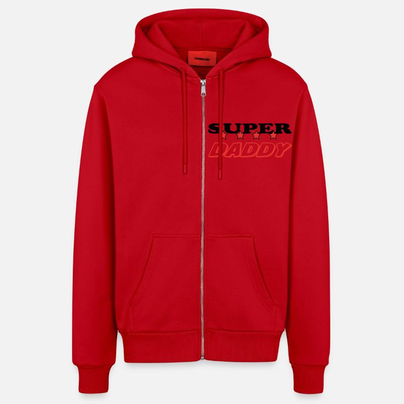 SUPER DADDY - Veste à capuche bio décontractée fabriquée en UE - rouge