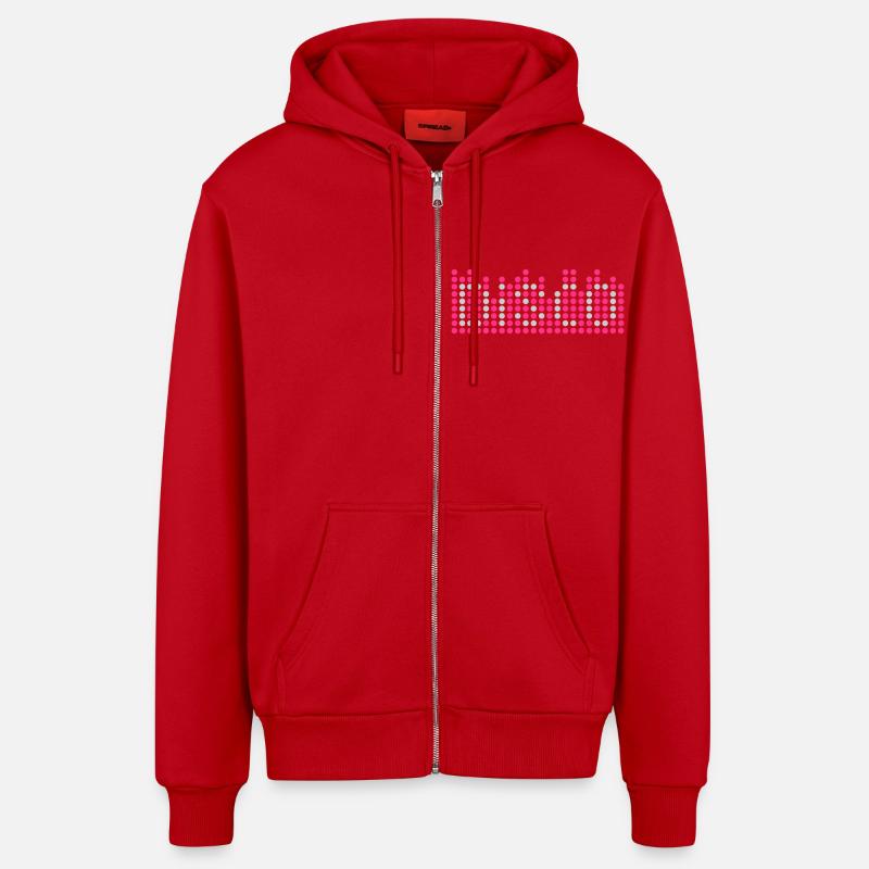disco 2c equalizer DE - Organic Relaxed Kapuzenjacke Made in EU - Rot