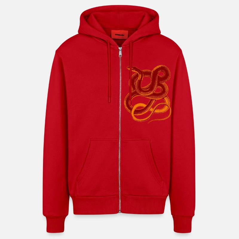 SNAKE - Organic Relaxed Kapuzenjacke Made in EU - Rot