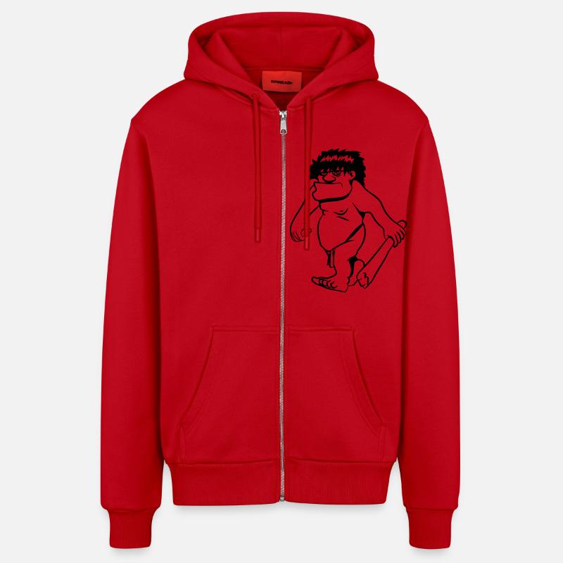 Caveman Club comique drôle - Veste à capuche bio décontractée fabriquée en UE - rouge