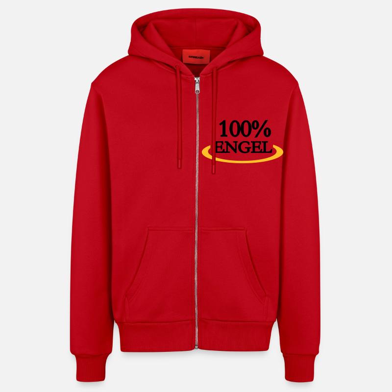 Anges - Veste à capuche bio décontractée fabriquée en UE - rouge